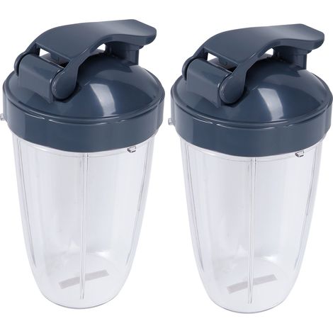 Récipient et couvercle transparent 24OZ pour blender, compatible avec centrifugeuse 600W/900W (1/5)