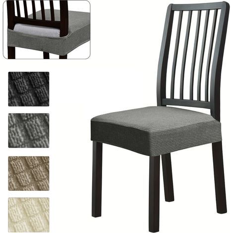 Four-piece dining chair cover set, universal size - removable, easy to clean and durable (four-piece set, gray) (1/4)