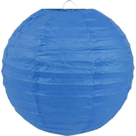 Lanterne - PL14 - 5 pièces - Papier - Bleu - Rond - 30cm