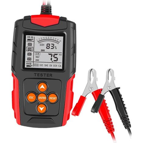 Testeur de batterie pour camions et voitures, voltmètre 12V/24V, vérificateur de batterie facile à utiliser (1/5)