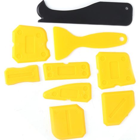 Kit de 9 outils pour enlever le mastic silicone et le verre, à main, idéal pour les joints de porte. (1/5)