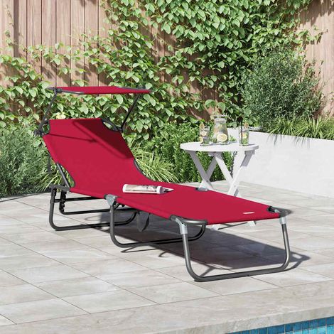 Klappbare Sonnenliege Rot 190 x 57 x 81 cm Oxford