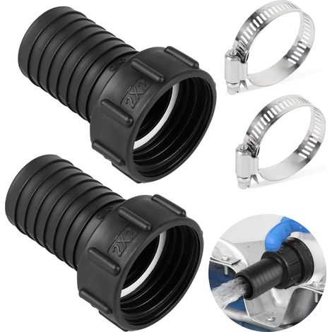 2 Pièces Adaptateur de Tuyau de Réservoir IBC S60x6, Raccord de Tuyau 60 mm Vers 50 mm Filetage Grossier, IBC Raccord Robinet, pour Vanne de Fût, Arrosage du Jardin, Réservoir D'eau de Jardin (1/5)