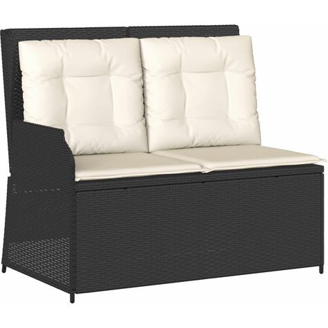 Maison Exclusive - Gartenbank Schwarz Poly-Rattan