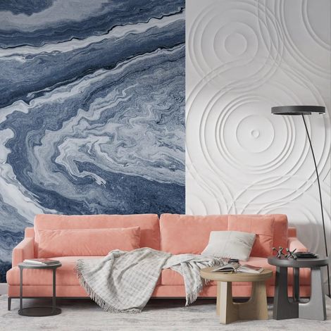 Papier peint geometrique vagues abstraites 1 - 150 x 250 cm (1/2)