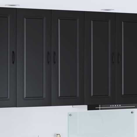 Armoire de cuisine avec stockage-Meuble de cuisine-Armoire de rangement Kalmar Noir 80 x 31 x 100 cm 982386 (1/5)