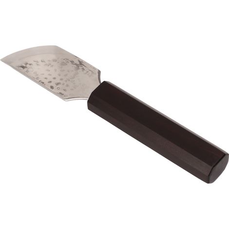 Couteau de travailleur du cuir, manche en bois robuste, lame en métal très tranchante, pour coupe, refente et finition, outil polyvalent de précision. (1/5)