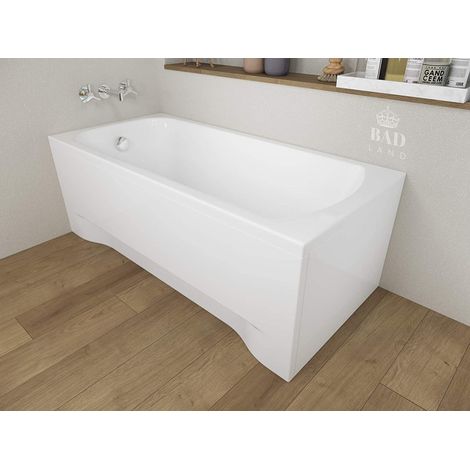 Baignoire Rectangulaire 130x70 avec tablier en acrylique, Siphon de bain et pieds (support) - Set 4en1 - Fabriqué en UE - BADLAND CLASSIC