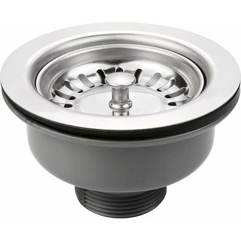 Cestello per lavello da cucina, collezione di scarichi per lavello, acciaio inossidabile + ABS (diametro 114 mm) (1/5)