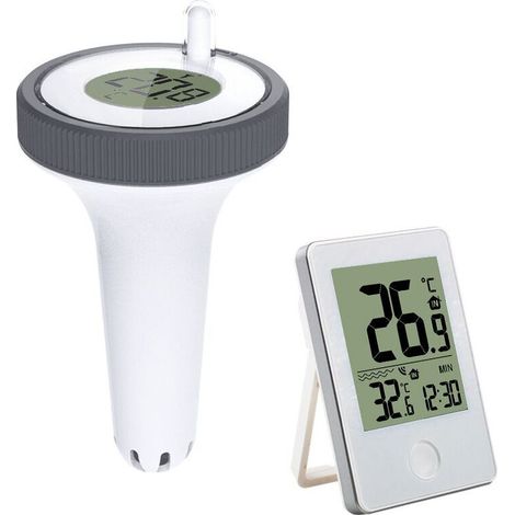 Swimming Pool Floating Thermometer Gauge, Wireless Floating Indoor and Outdoor Thermometer, Digital Pool Thermometer with LCD Display (1/4)