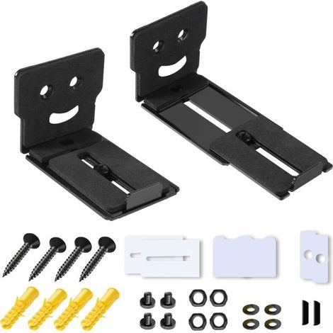 Support mural pour système audio Echo Wall, rail coulissant réglable en longueur, compatible avec les systèmes home cinéma LG, Samsung et Sony. Version large et réglable disponible en versions longue (1/4)