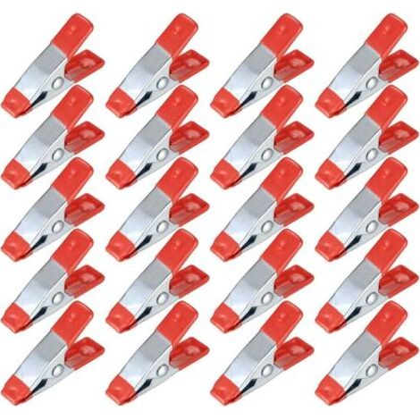 20 Pièces Pinces à Ressort Métal, Modélisme Pince à épiler, Metal Spring Clamps, Pinces à Linge Grip Holder pour Bâche, Camping, Tarpaulin, Travail Bois, Outil de Modélisation - 2 Pouces (1/5)
