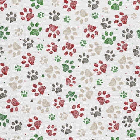 Tela decorativa para exteriores Oxford - Estampado de huellas de patas coloridas I DX296 (1/5)