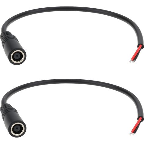 2 DC Power Cables, Female Connector, 7.4x5.0mm, 18 AWG, 30cm, Compatible with Laptops and LED Strips (1/5)