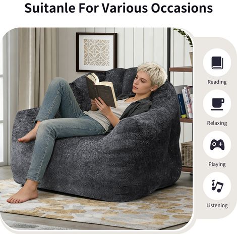 Fauteuil Pouf Rond Ergonomique Shimmer Bear Paw pour Détente à Domicile (1/5)