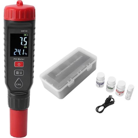 Tragbares pH-Meter mit hoher Genauigkeit, 6 Funktionen, LCD-Anzeige und schneller Reaktionszeit – pH-Tester für Boden, Aquarium und Wasser
