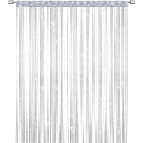 Türvorhang mit Moskitonetz aus Schnüren, eleganter Quasten-Trennvorhang für die Inneneinrichtung, grau (100 x 200 cm)