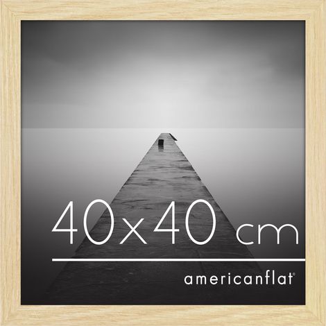 Cadre Photo 40x40 cm Chêne Naturel - Cadre Carré 40x40 cm en Bois MDF avec Plexi Poli et Matériel de Suspension Murale (1/5)