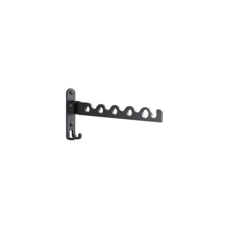 Tendedero plegable de pared de aluminio negro, tendedero de baño negro - Crezuo