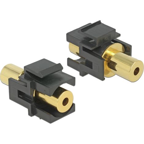 Keystone klinke 3,5mm 4 pin buchse buchse vergoldet schwarz