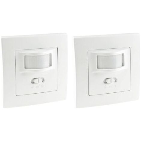Rilevatore di movimento Da incasso Compatibile con LED con portata 9 m - Tecnologia a 2 fili - IP20 Sostituisce un interruttore, Bianco (1/4)