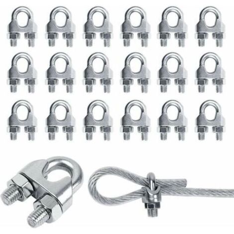 Lot de 20 serre-câbles M3 en acier inoxydable 304 – Pour câbles de 3 mm – Fixation sécurisée pour meubles et voiles d'ombrage