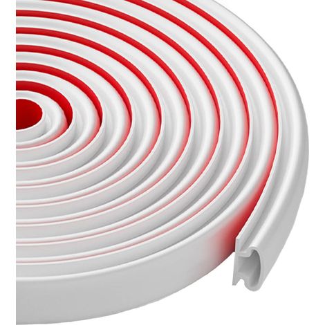 Joint Porte, 5m (L) x 10mm (B) x 6mm (D), Joint Porte Entree, Joint de Porte, Joint de Porte D'entrée, Joint Fenetre, Joint Caoutchouc Porte, Blanc, Insonorisation, Flexible, étanche (1/5)