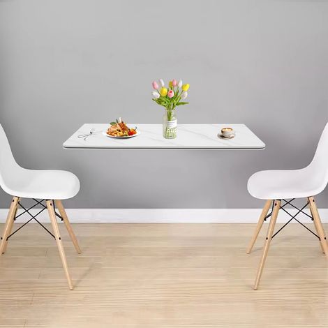 80x40cm table pliante murale blanche, table à manger multifonctionnelle, bureau, Bureau d'ordinateur portable pour de nombreuses occasions