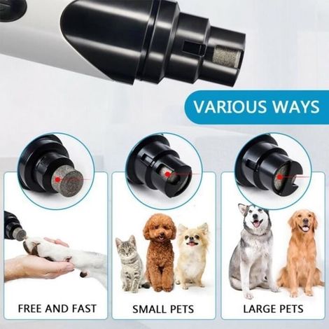 Lime à Ongle pour Chien Chat, Coupe Ongle Chien Electrique USB Chargeur Broyeur à Ongle Electrique Professionnel (1/4)