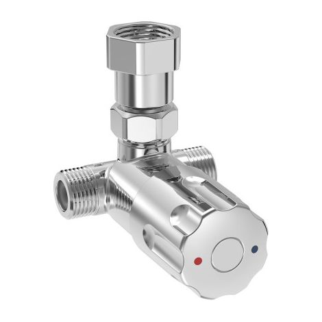 Vanne mélangeuse eau chaude et froide pour robinet temporisé ou électronique Chromé - TRES 29944601