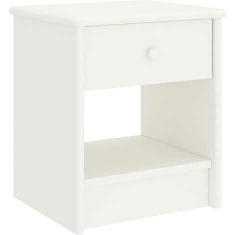 Mesita de noche madera maciza de mango blanco 35x30x40 cm vidaXL