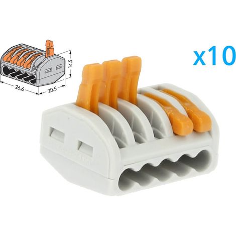10 Morsetti a Molla 5 Leve Riutilizzabili Connettori Per Cavi Elettrici Facili (1/3)