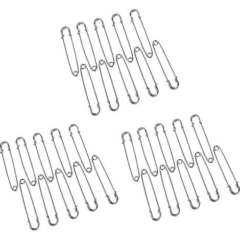 30 Stück 4 Zoll große Sicherheitsnadeln aus Metall, groß und stark genug, um Stoffe und schwere Materialien zu halten (1/4)