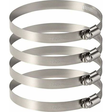 4Pcs 150 mm Collier de Serrage Tuyau Ajustable en Acier Inoxydable Pour Fixer Souples Durites (141mm-165mm) (1/5)