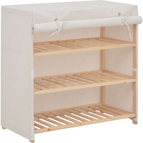 Scarpiera con Rivestimento Bianca 79x40x80 cm in Tessuto vidaXL (1/5)