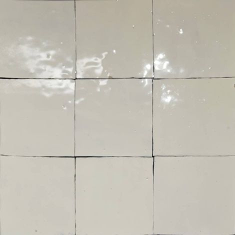 Carrelage sol et mur BEJMAT TRADITIONNEL GIOIA artisanal manuel marocain CARRE 10x10cm Vieux blanc - 06 Vieux blanc - 06 - - boîte de 1 m2