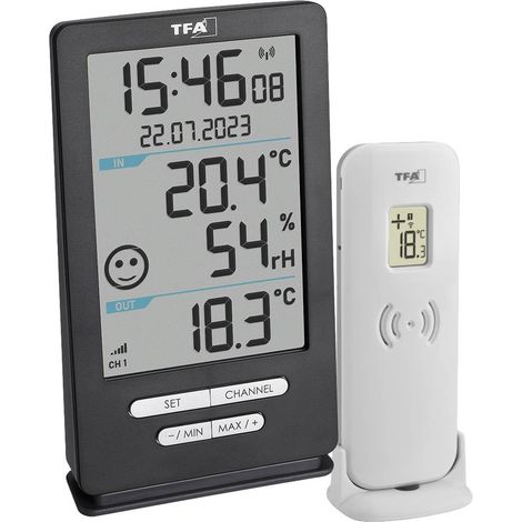 TFA Dostmann Funk-Thermometer XENA HOME Termometro digitale senza fili Antracite 30.3074.10 (1/5)