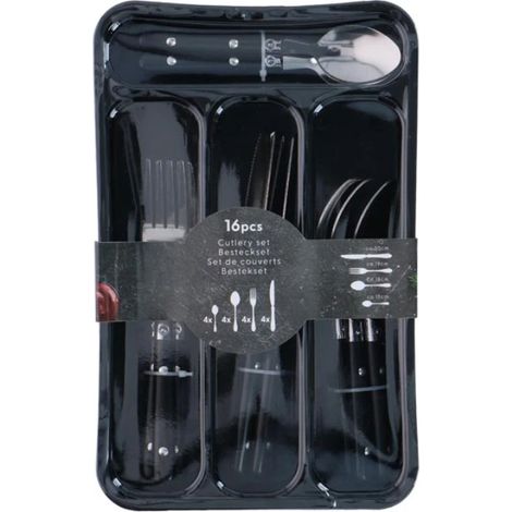 No Brand Ensemble de couverts Noir H1xl2xL20.3cm