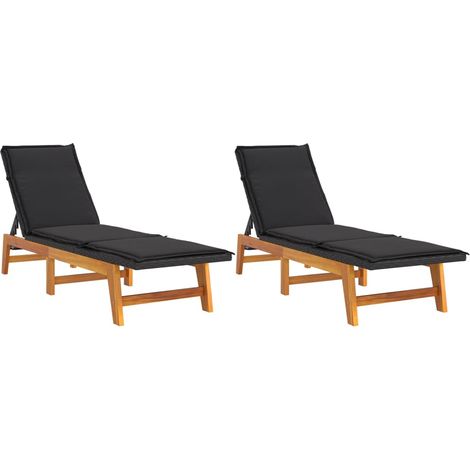 Maison Exclusive - Sdraio con Cuscini 2pz Polyrattan e Legno Massello di Acacia