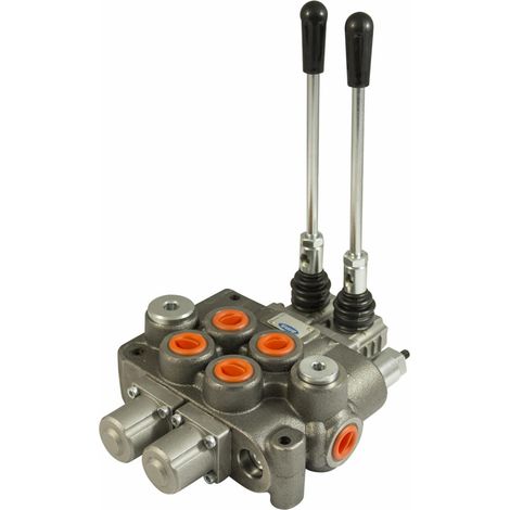 DISTRIBUTORE OLEODINAMICO A 2 LEVE DOPPIO EFFETTO 1/2" 80 LT (39682) (1/5)