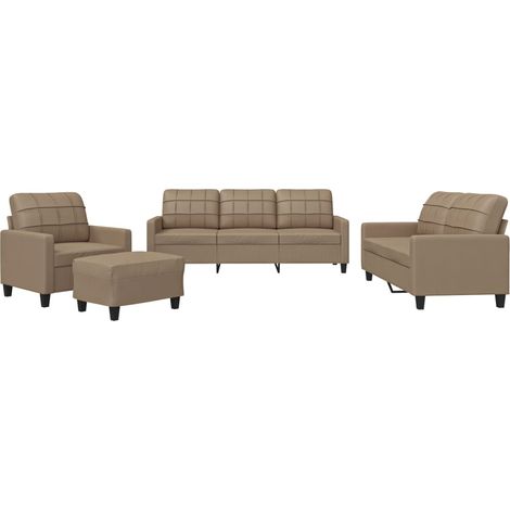 Maison Exclusive - Set di Divani 4 pz con Cuscini cappuccino in Similpelle