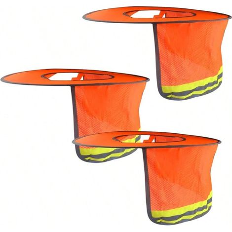 Protecteur solaire pour casque de sécurité, visière intégrale avec protection de cou en maille, visière solaire avec bande réfléchissante, pour casques de chantier extérieurs (1/4)