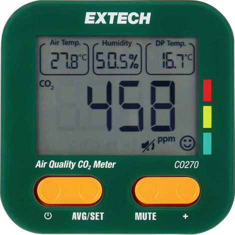 Extech  Luftqualität (VOC)-Messgerät  Temperatur, Luftfeuchtigkeit, CO2, Kondensationspunkt