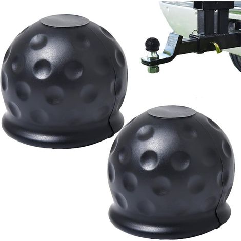 2pcs Cache Boule Attelage,Cache Boule Attelage Voiture,Protection Boule Attelage,Protege Boule Attelage Voiture,pour Voitures Camions,Cache Boule Attelage Remorque(Noir)