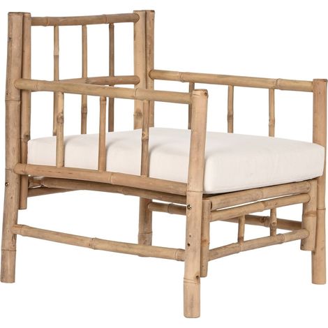 Fauteuil de jardin en bambou confort élégant - Marron avec nuances naturelles de bambou (1/5)