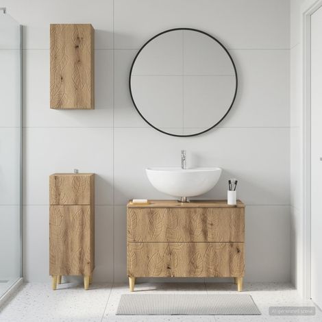 vidaXL 3 Piece Bathroom Cabinet Set DELFT Artisan Oak Engineered Wood (1/5)