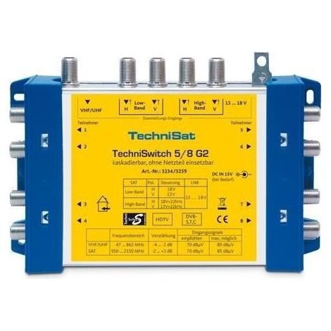 Multiswitch - TECHNISAT - TECHNISWITCH 5/8 G2 - 2 ports IF - Longueur 100 m - Couleur Noir