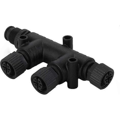 4-port, 5-pin NMEA 2000 T-connector, M12 thread, IP67. (1/5)