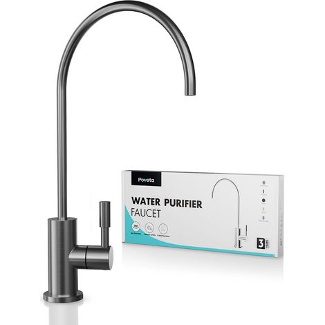 Robinet Cuisine Pour L'eau Potable et osmose Inverse, Anthracite (1/5)