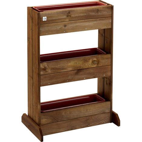 Ortofiore Diritto con Vaschette 71x43xh103 cm in Legno FSC Castagno
